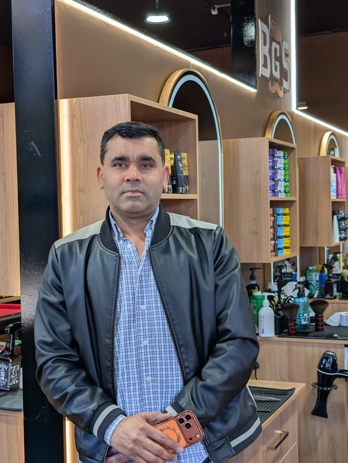 Param, founder of Barber Gentlemen Salon, in the salon